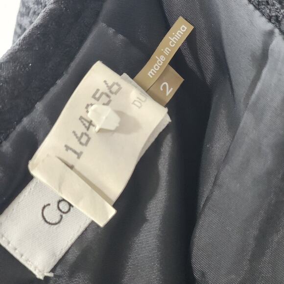 Calvin Klein Textured Skirt Suit Cap Sleeve Black Size 2 - Picture 14 of 14